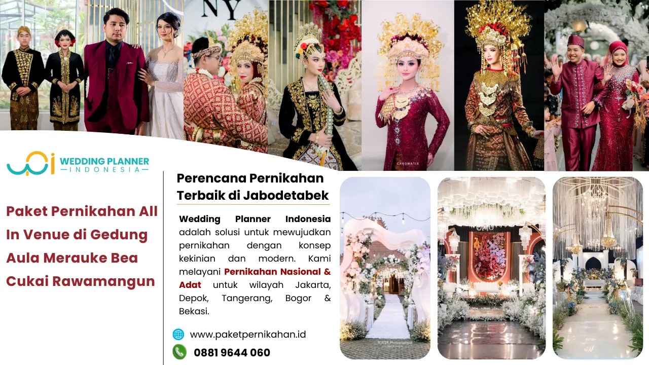 paket pernikahan, all in venue, gedung pernikahan Gedung Aula Merauke Bea Cukai Rawamangun