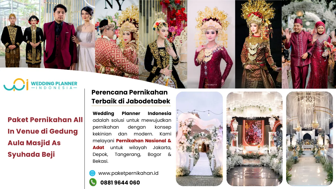 Paket Pernikahan All In Venue di Aula Masjid As Syuhada Beji Paket Pernikahan, All In Venue, Gedung Pernikahan Aula Masjid As Syuhada Beji