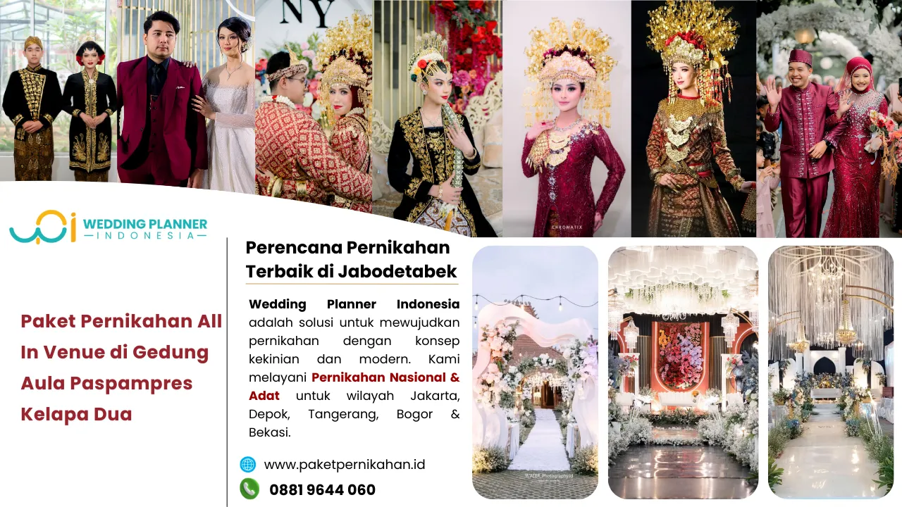 Paket Pernikahan All In Venue di Aula Paspampres Kelapa Dua