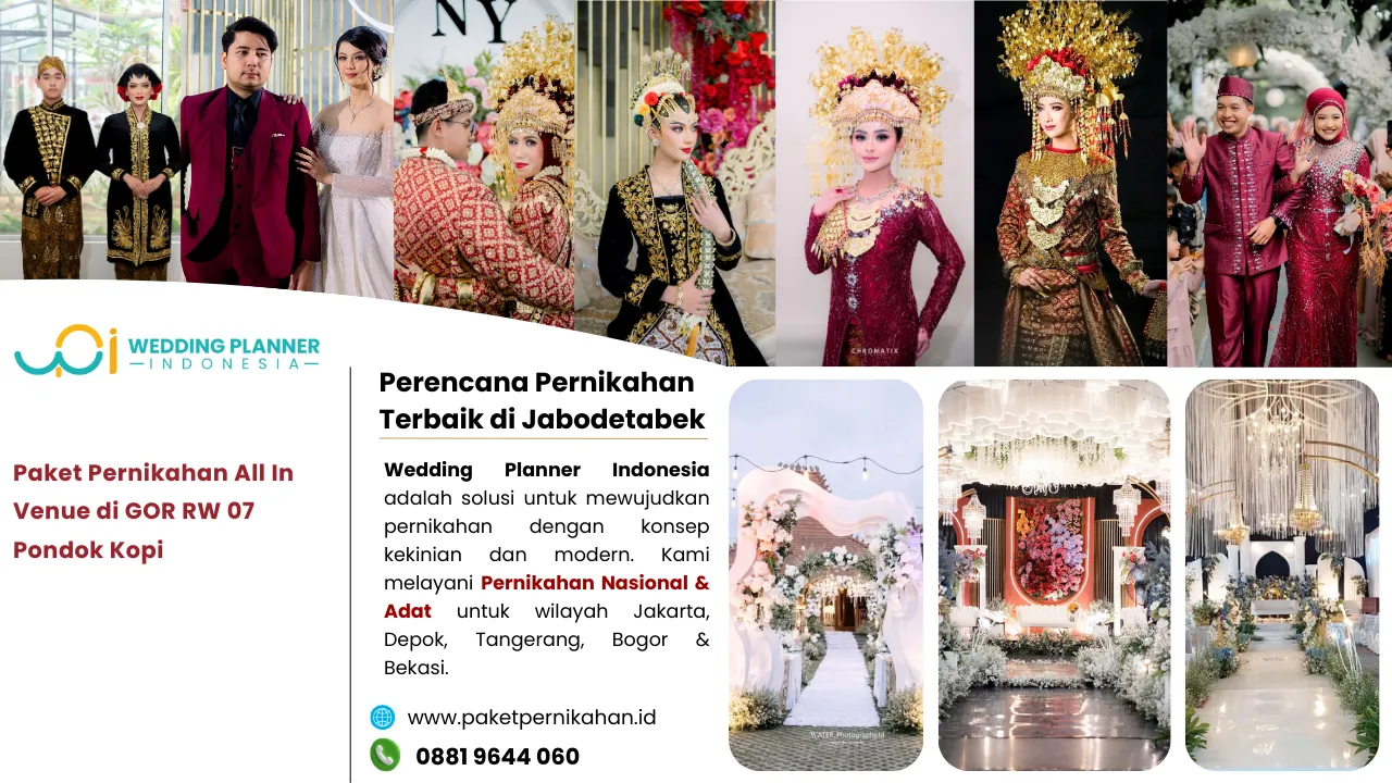 Paket Pernikahan All In Venue di RW 07 Pondok Kopi Paket Pernikahan, All In Venue, Gedung Pernikahan GOR RW 07 Pondok Kopi