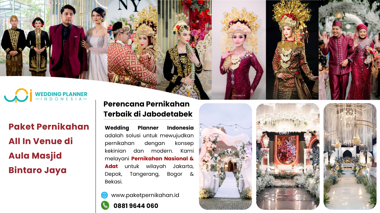 Paket Pernikahan, All In Venue, Gedung Pernikahan Aula Masjid Bintaro Jaya