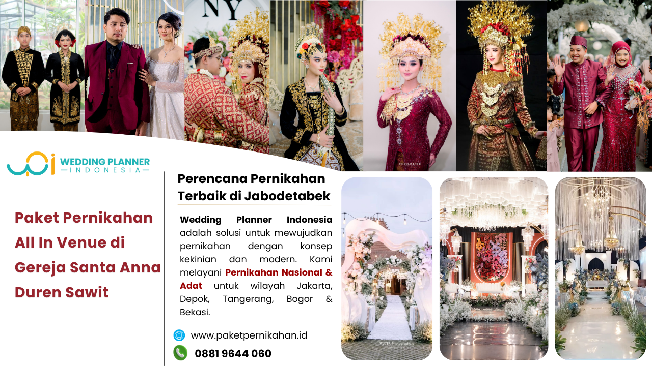 Paket Pernikahan, All In Venue, Gedung Pernikahan Gereja Santa Anna Duren Sawit